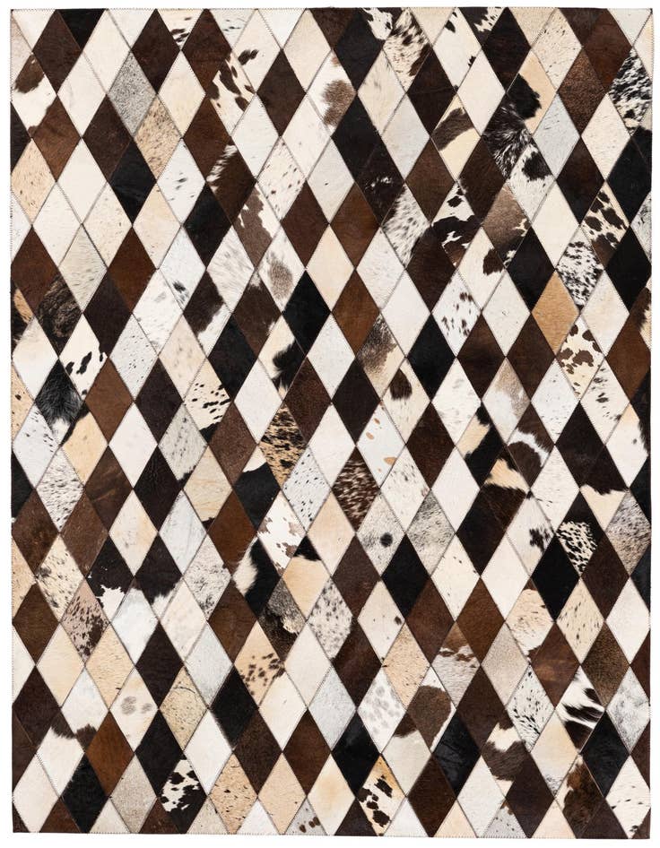 Detail image of 4' 1 x 5' 10 Cowhide Stocks Rug