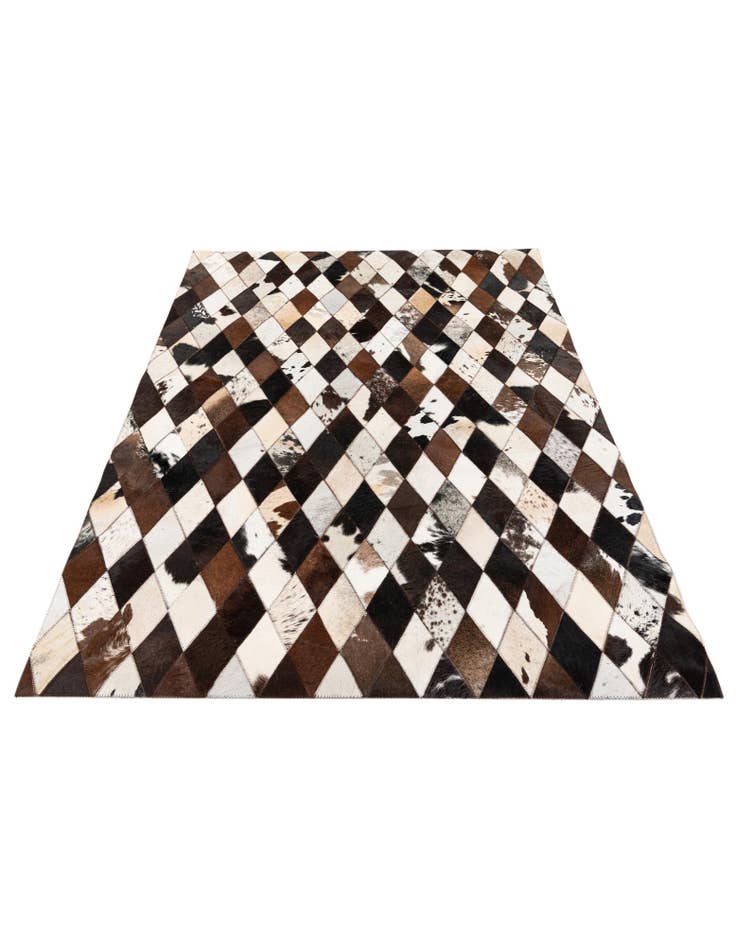 Detail image of 4' 1 x 5' 10 Cowhide Stocks Rug