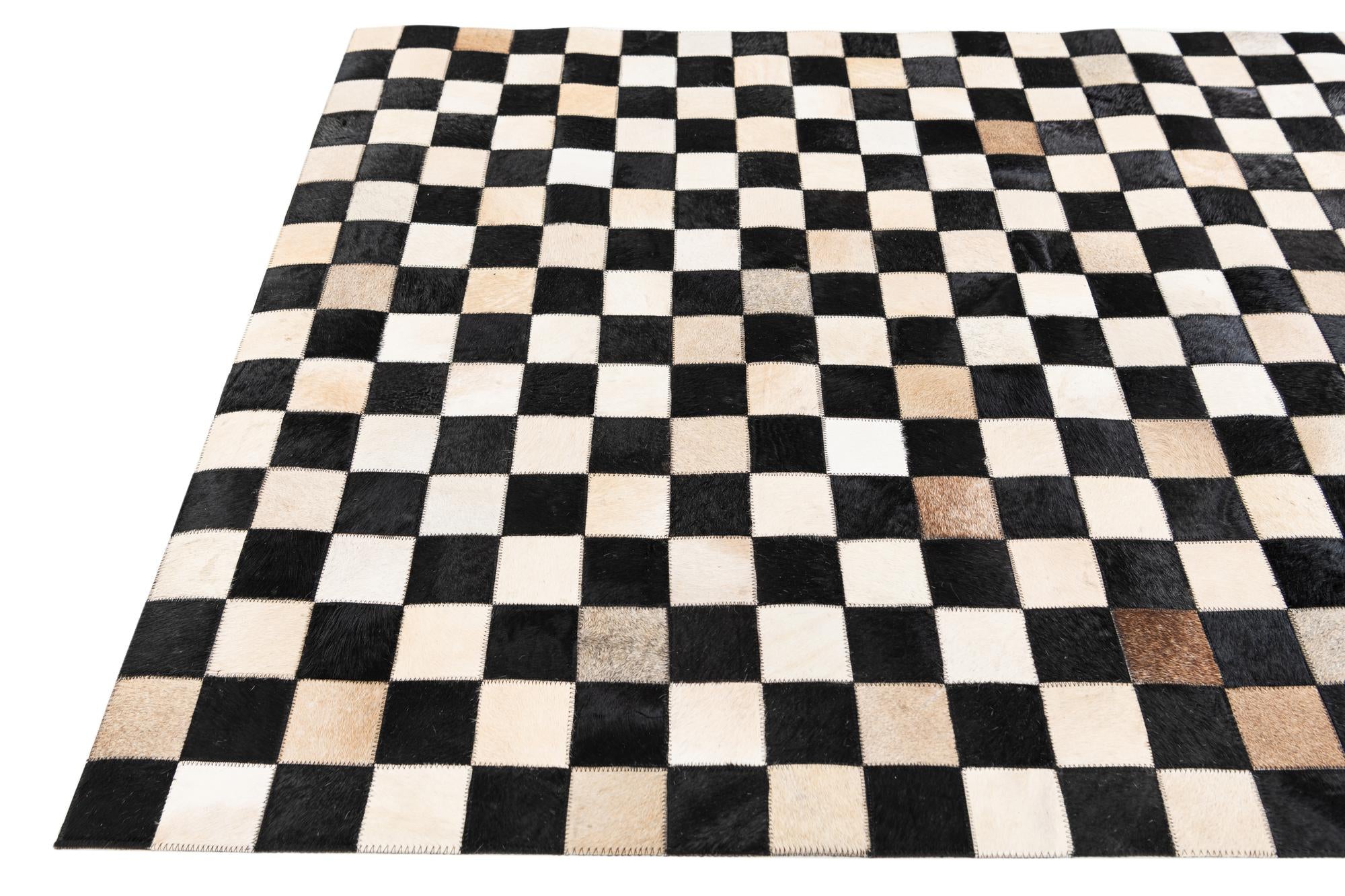 3' 11 x 5' 10 Cowhide Stocks Rug