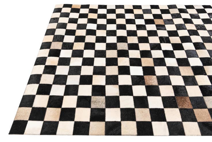 Detail image of 3' 11 x 5' 10 Cowhide Stocks Rug
