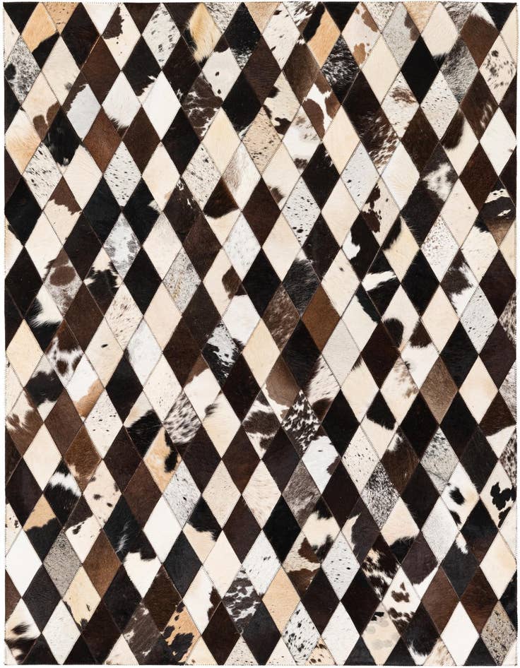 Detail image of 4' 1 x 5' 11 Cowhide Stocks Rug