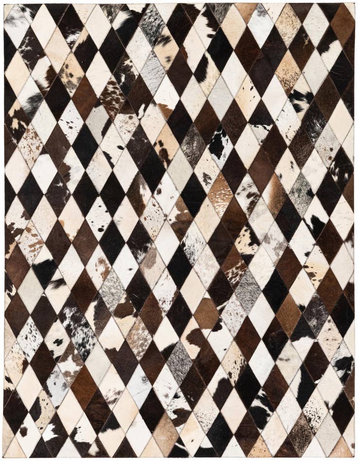 Detail image of 4' 1 x 5' 11 Cowhide Stocks Rug