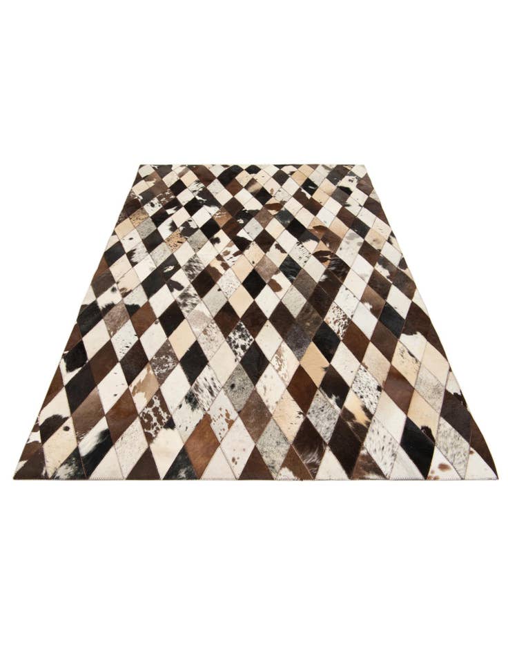 Detail image of 4' 1 x 5' 10 Cowhide Stocks Rug