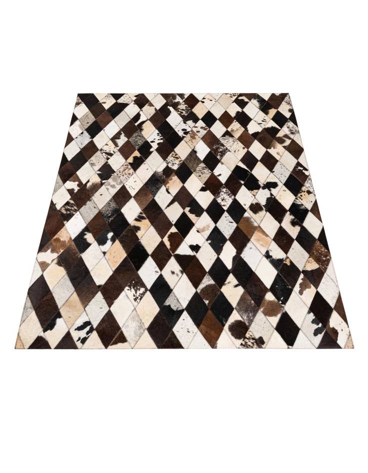 Detail image of 4' 1 x 5' 10 Cowhide Stocks Rug