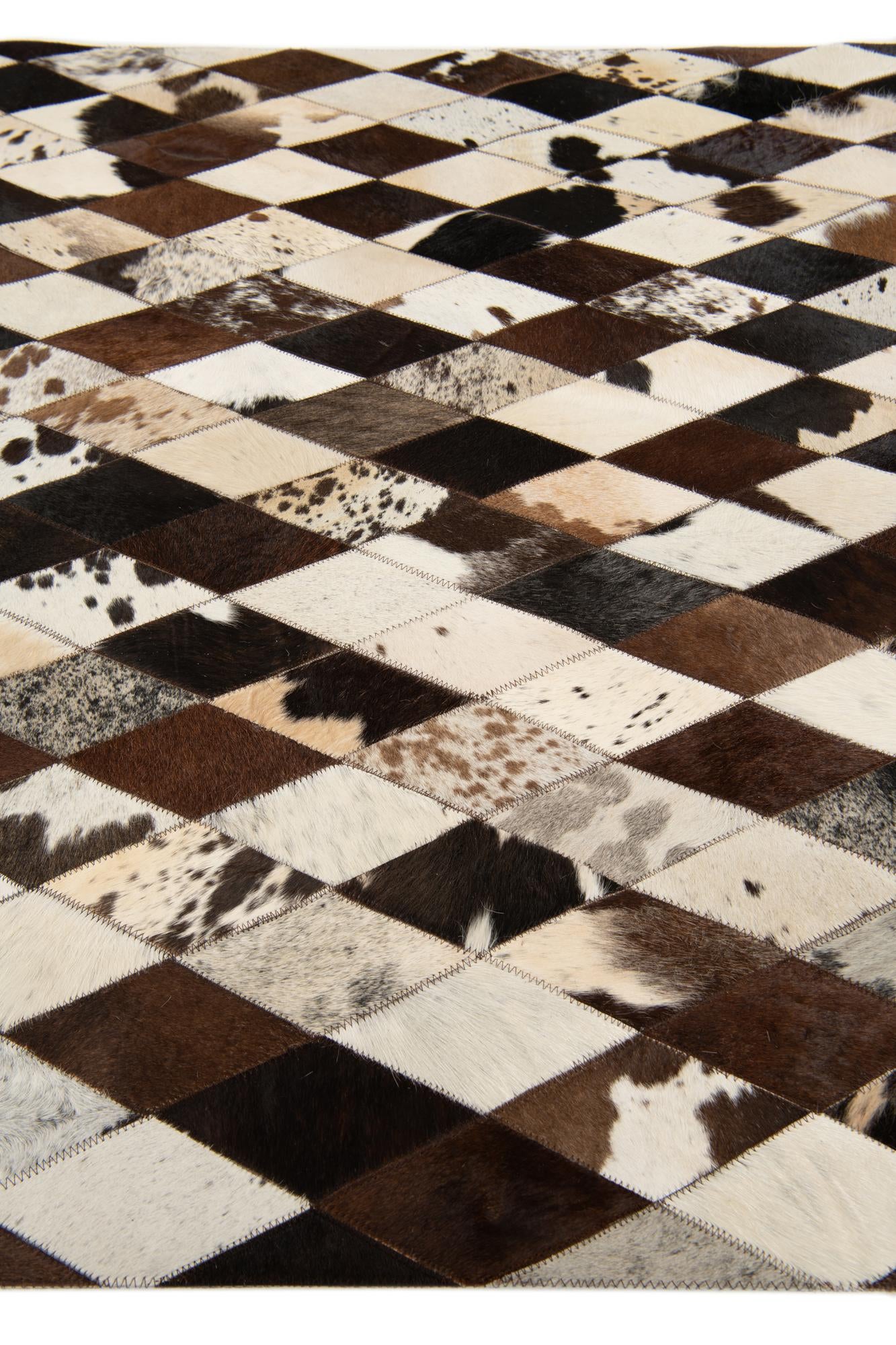 4' 1 x 5' 10 Cowhide Stocks Rug