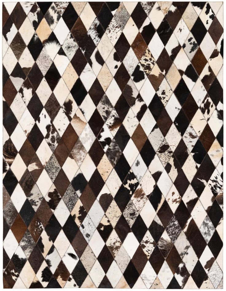 Detail image of 4' 1 x 5' 10 Cowhide Stocks Rug