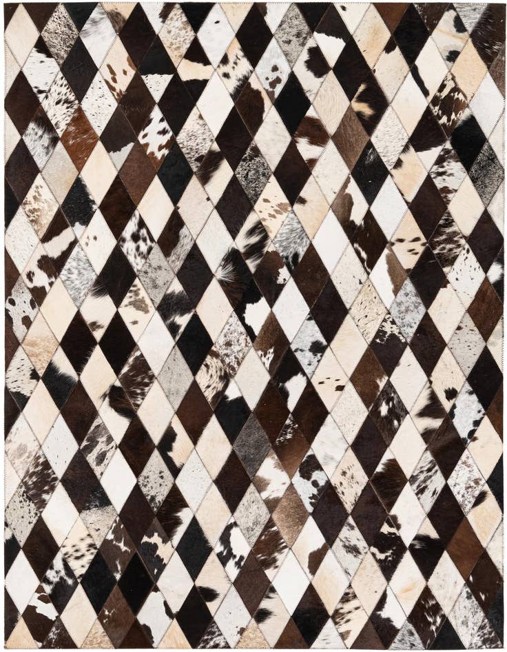 Detail image of 4' 1 x 5' 11 Cowhide Stocks Rug