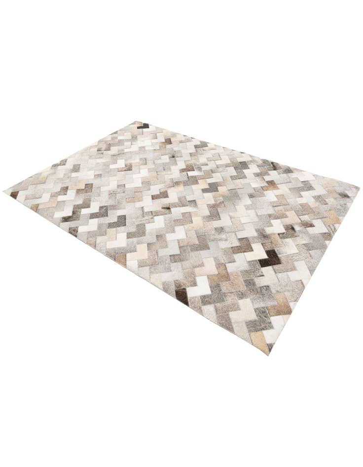 Detail image of 4' 1 x 5' 11 Cowhide Stocks Rug