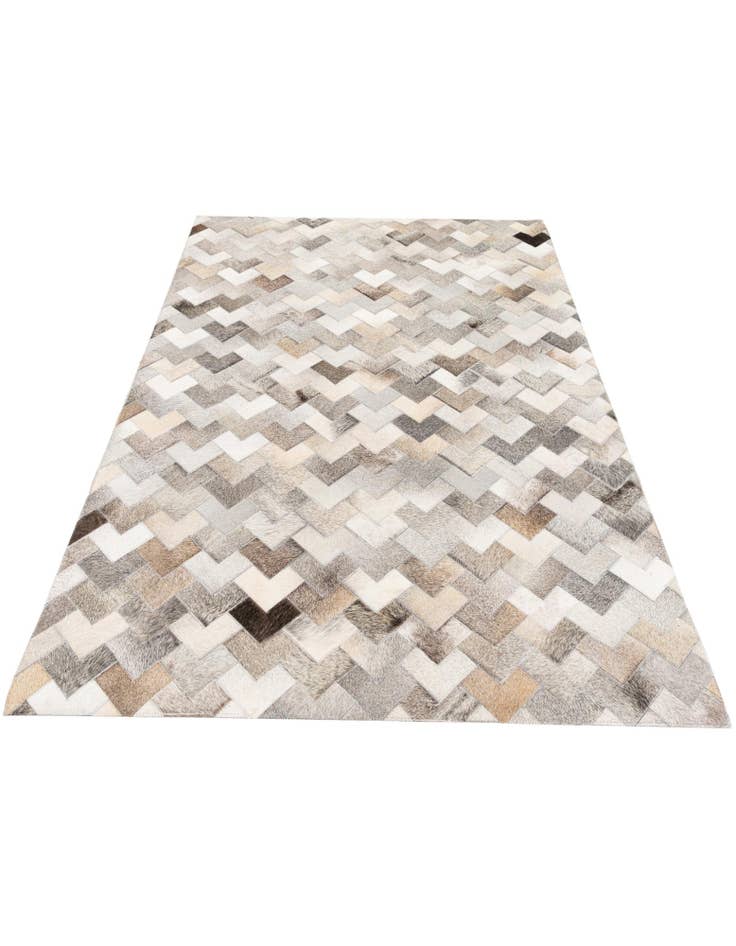 Detail image of 4' 1 x 5' 11 Cowhide Stocks Rug