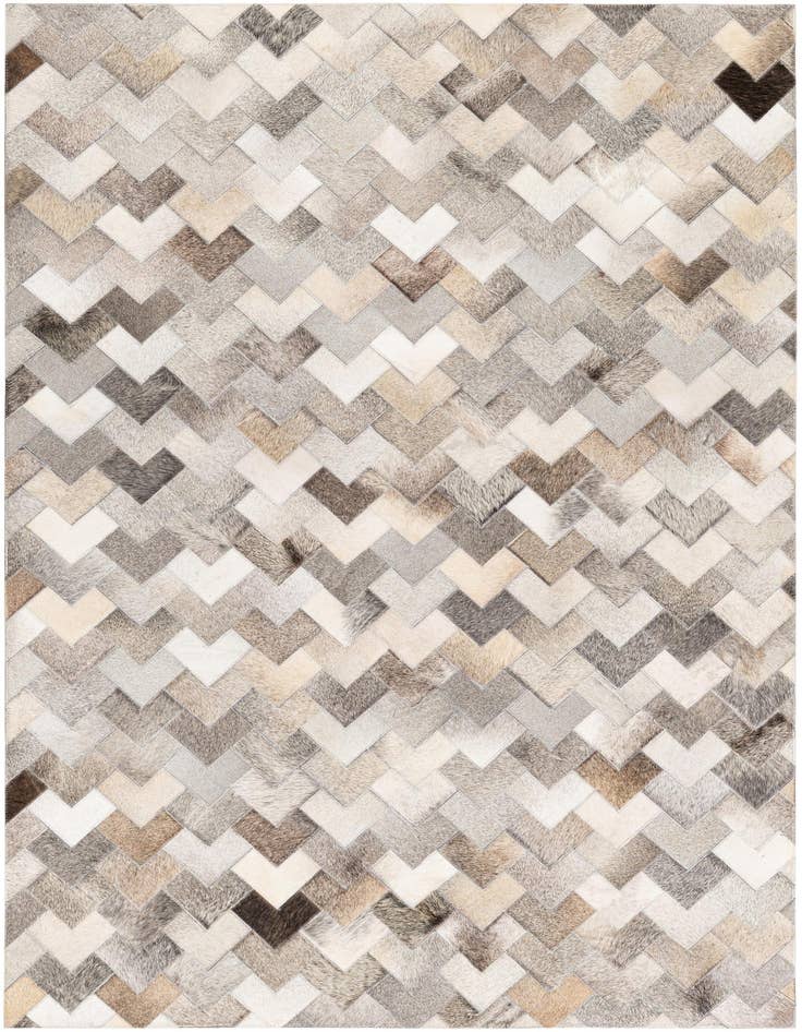 Detail image of 4' 1 x 5' 11 Cowhide Stocks Rug