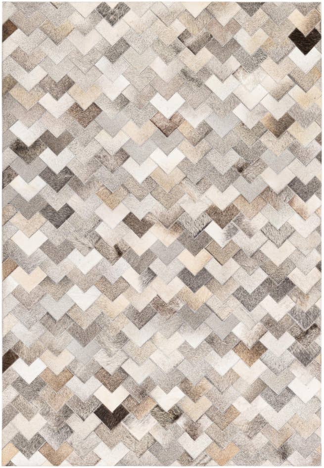 Detail image of 4' 1 x 5' 11 Cowhide Stocks Rug