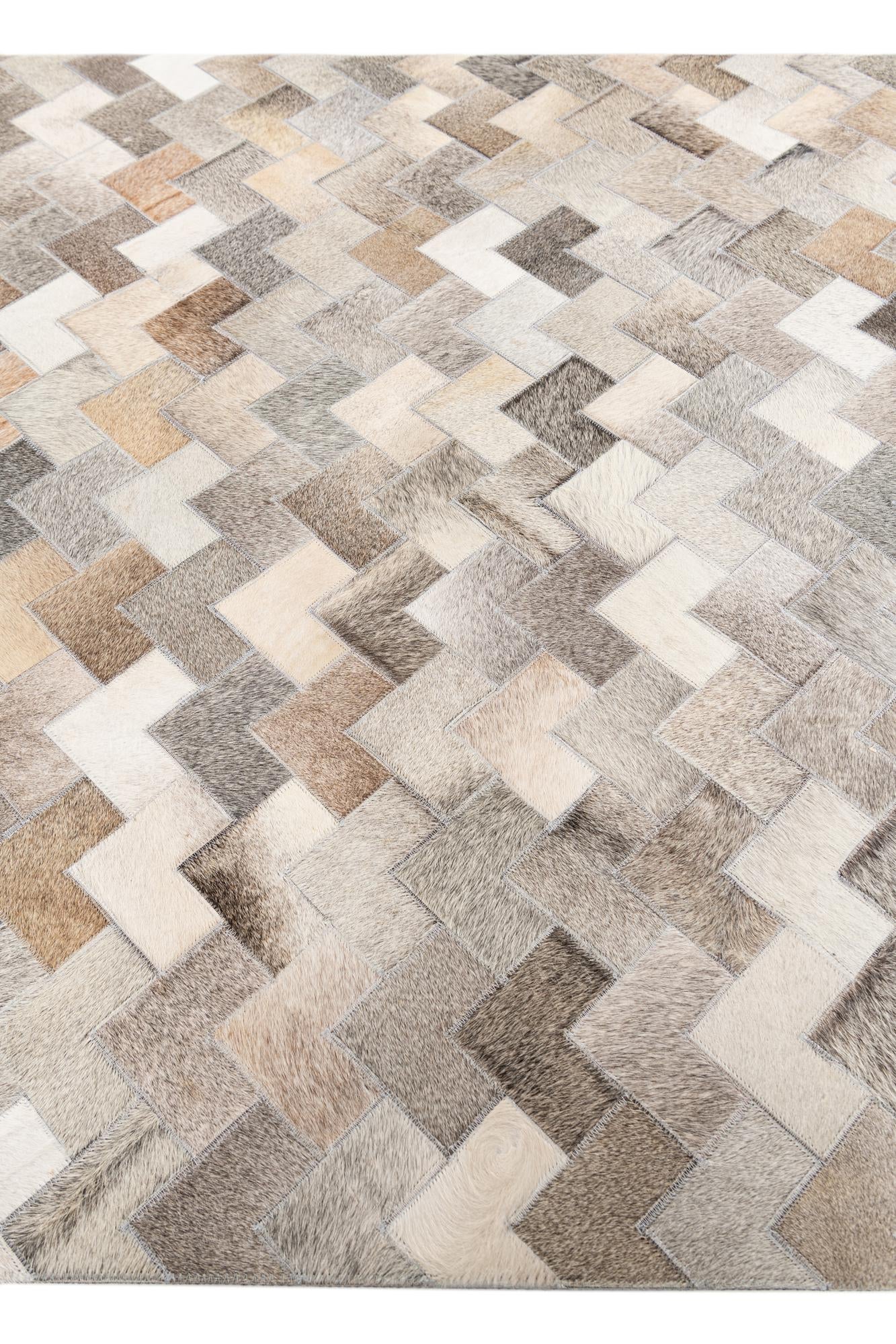 4' 1 x 5' 10 Cowhide Stocks Rug