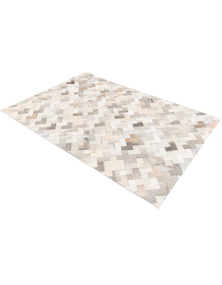 Detail image of 4' 1 x 5' 11 Cowhide Stocks Rug