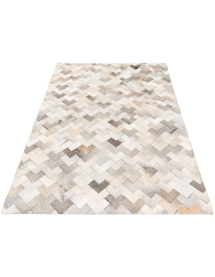 Detail image of 4' 1 x 5' 11 Cowhide Stocks Rug