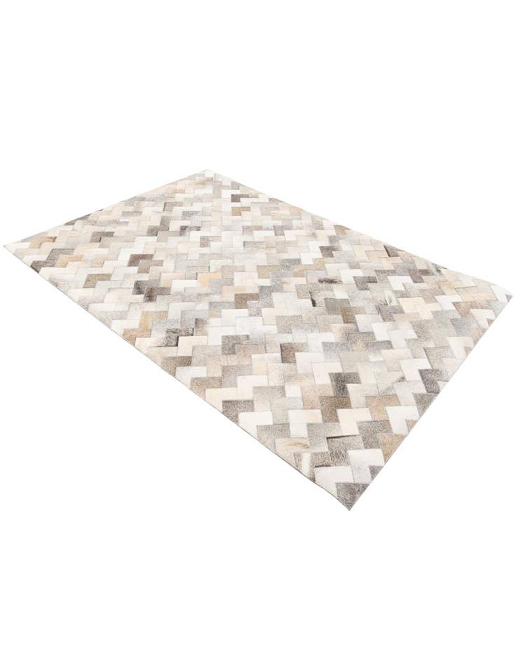 Detail image of 4' 1 x 5' 11 Cowhide Stocks Rug