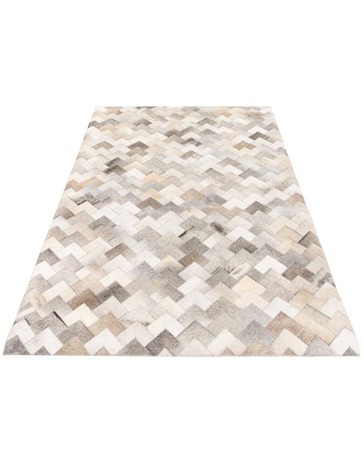 Detail image of 4' 1 x 5' 11 Cowhide Stocks Rug