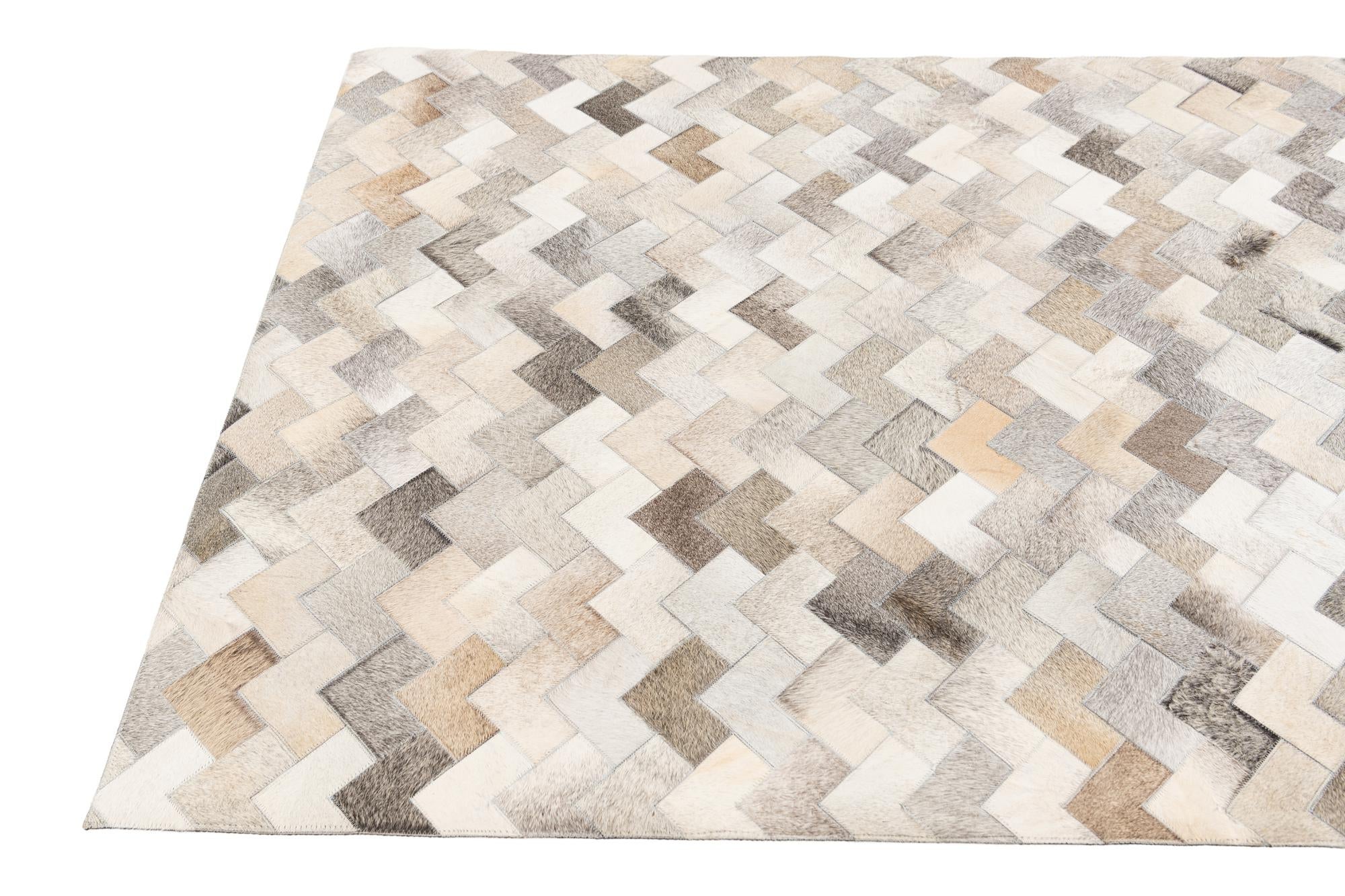 4' 1 x 5' 11 Cowhide Stocks Rug