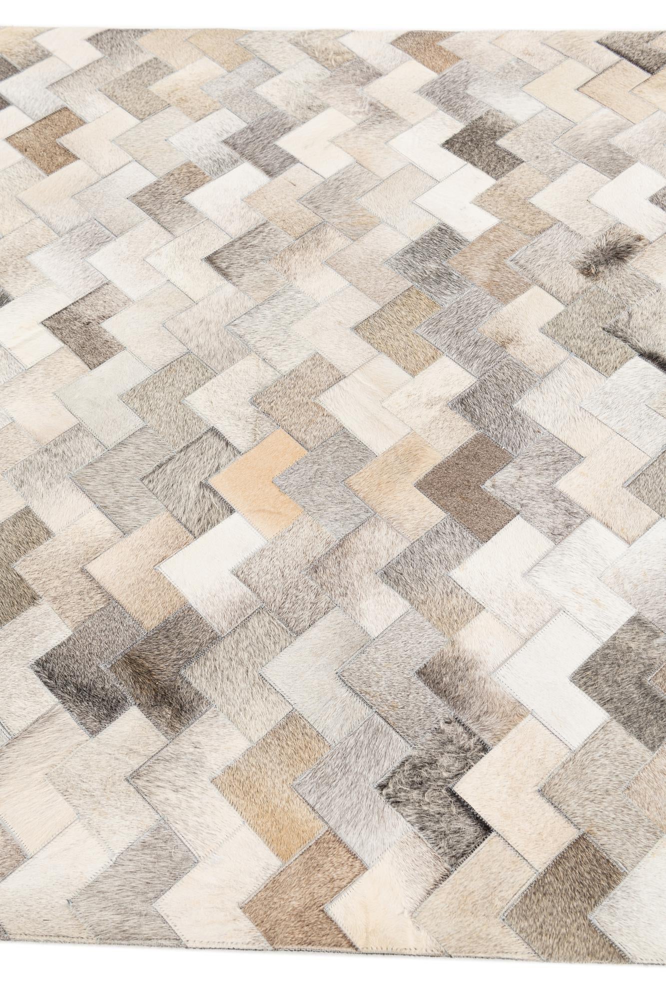 4' 1 x 5' 11 Cowhide Stocks Rug