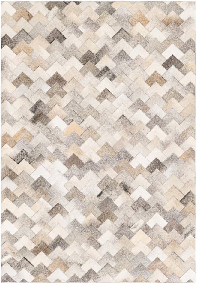 Detail image of 4' 1 x 5' 11 Cowhide Stocks Rug