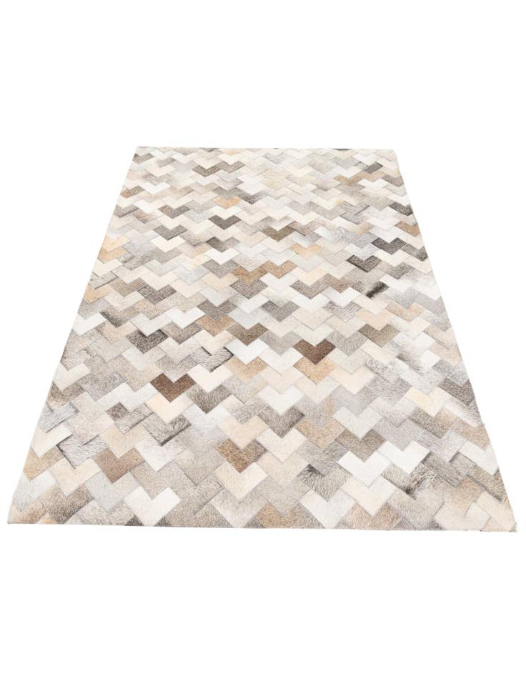 Detail image of 4' 1 x 5' 11 Cowhide Stocks Rug