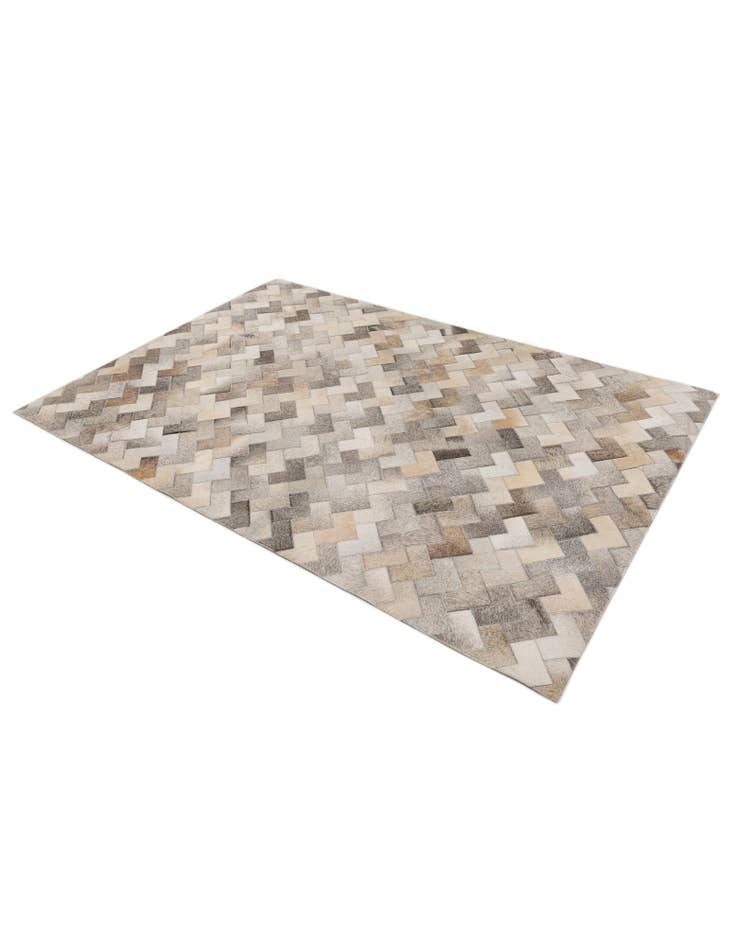 Detail image of 4' 1 x 5' 11 Cowhide Stocks Rug