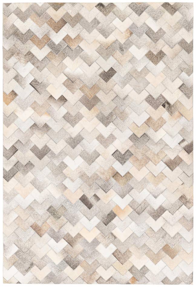 Detail image of 4' 1 x 5' 11 Cowhide Stocks Rug