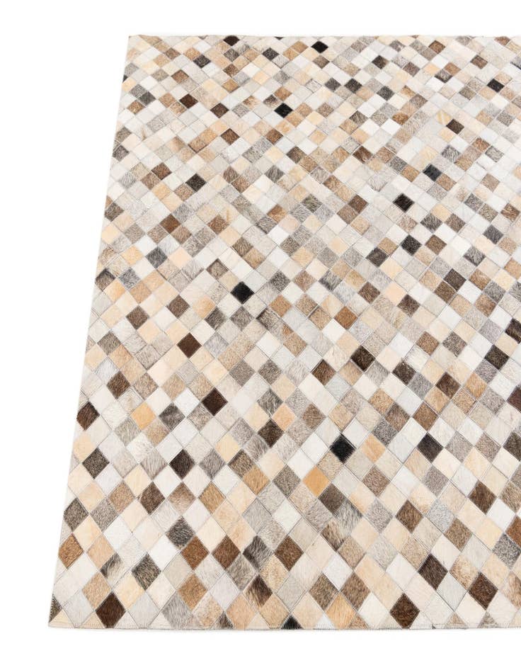 Detail image of 4' 1 x 5' 11 Cowhide Stocks Rug