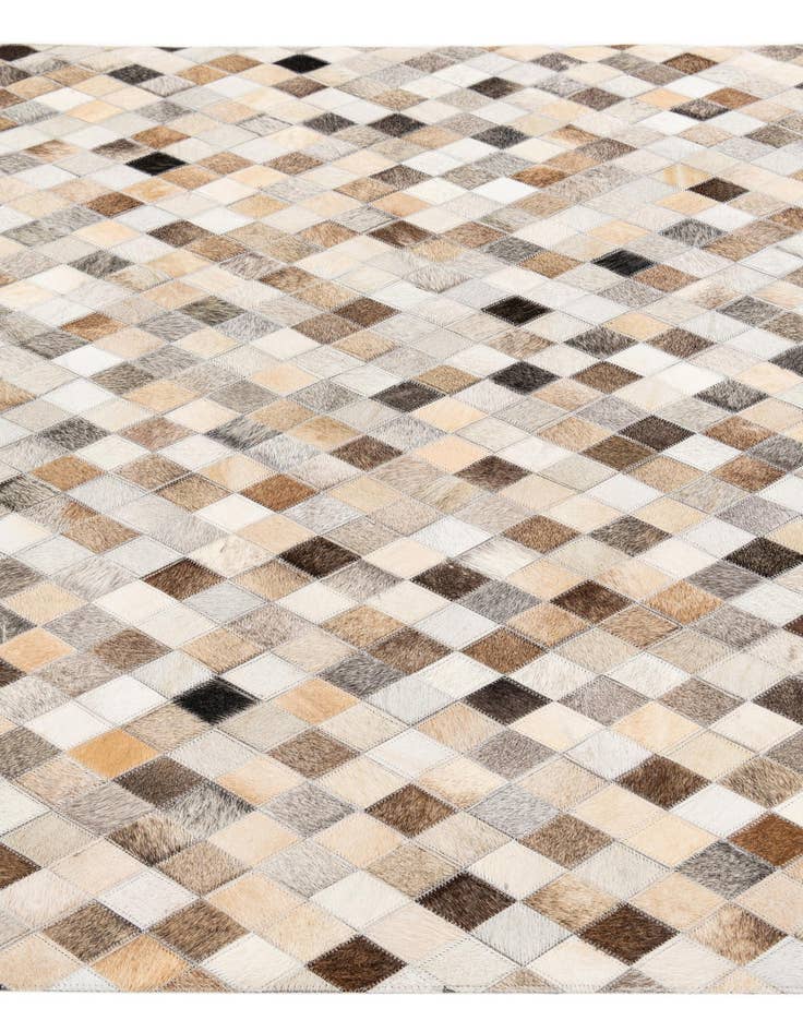 Detail image of 4' 1 x 5' 11 Cowhide Stocks Rug