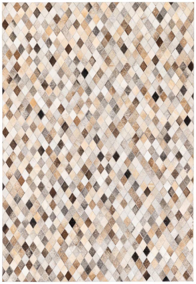 Detail image of 4' 1 x 5' 11 Cowhide Stocks Rug