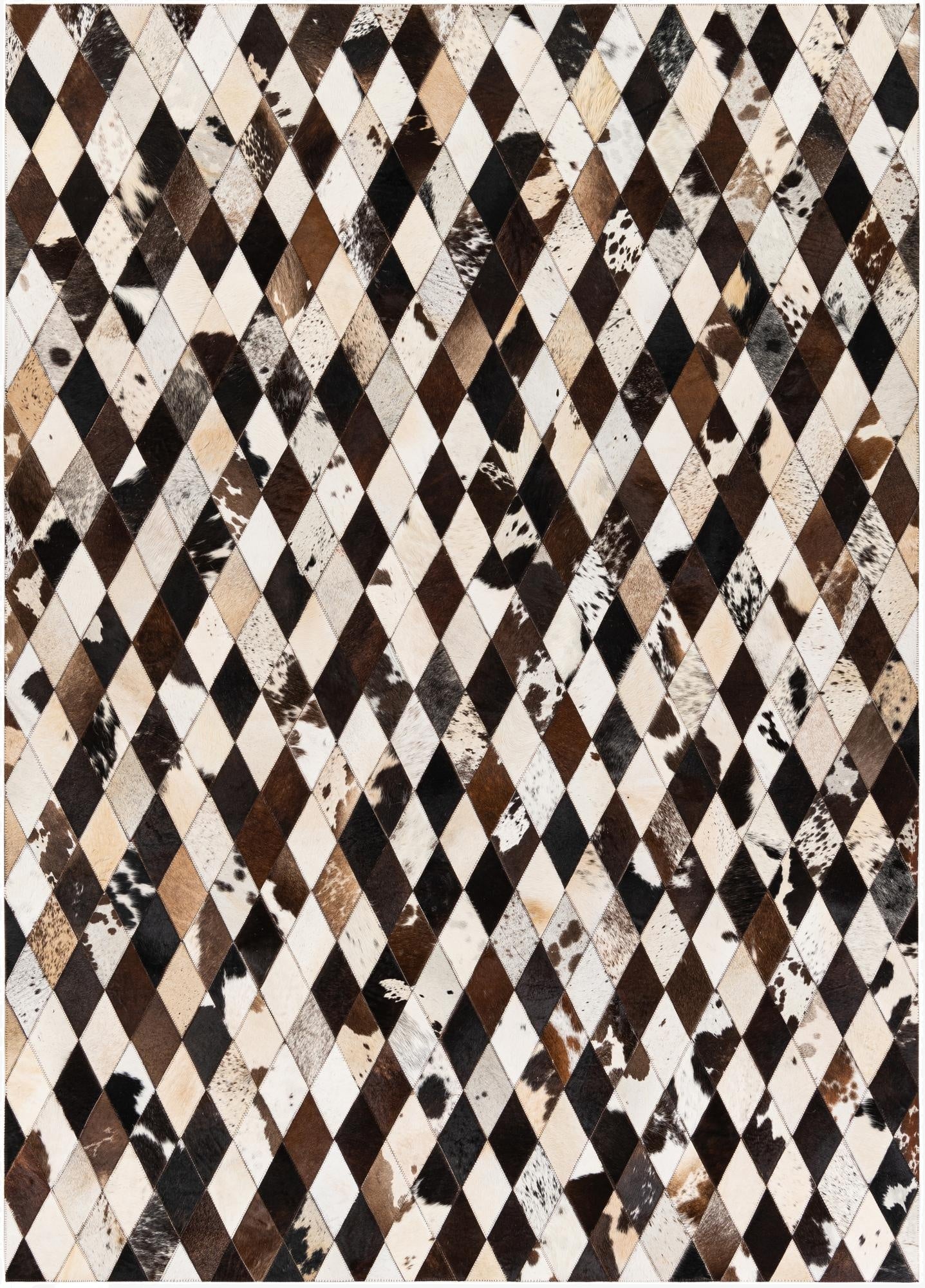 5' 8 x 8' Cowhide Stocks Rug