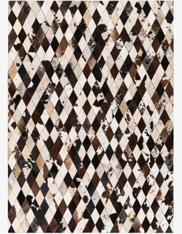 5' 8 x 8' Cowhide Stocks Rug