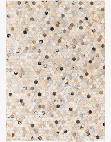 4' 7 x 6' 7 Cowhide Stocks Rug