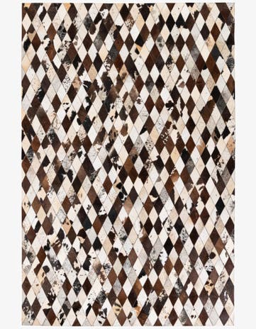 6' 7 x 9' 11 Cowhide Stocks Rug