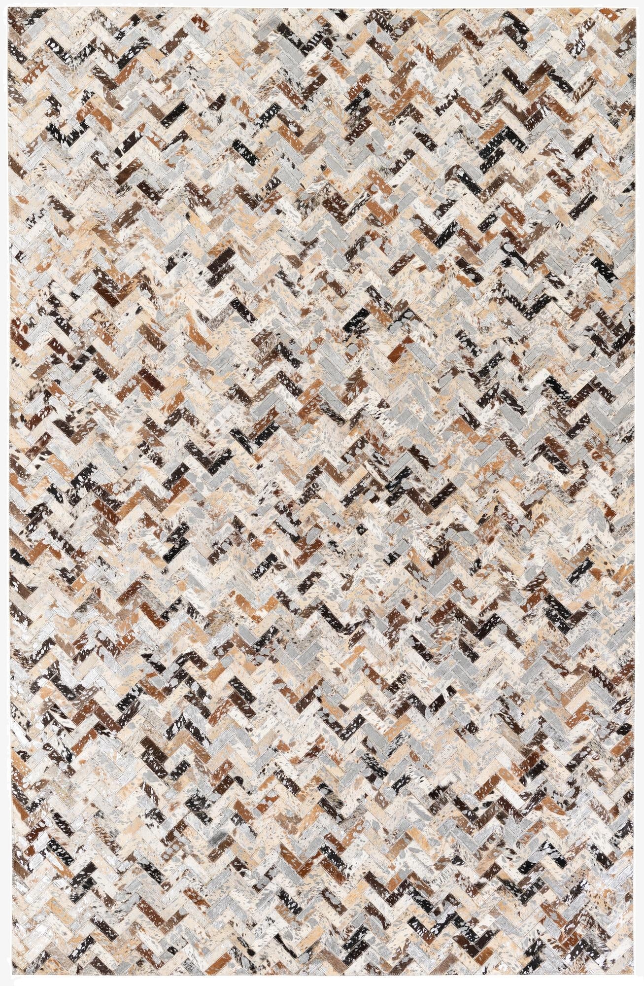 4' 10 x 7' 7 Cowhide Stocks Rug