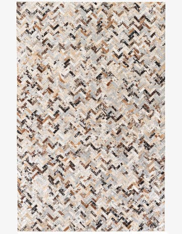 4' 10 x 7' 7 Cowhide Stocks Rug