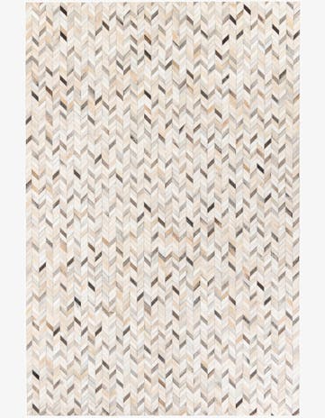 6' 7 x 10' Cowhide Stocks Rug