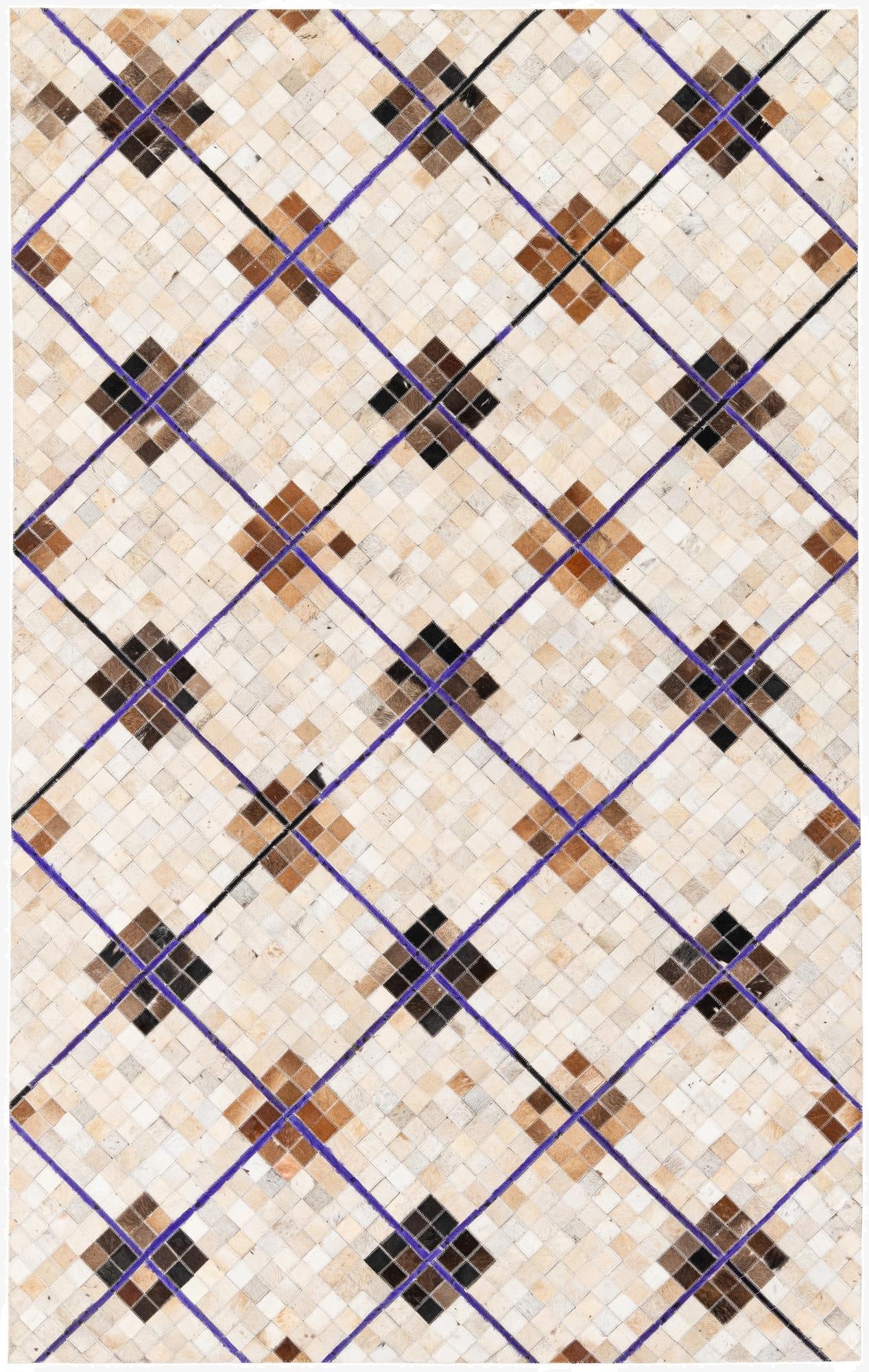 5' x 7' 11 Cowhide Stocks Rug