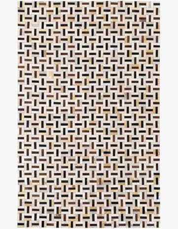 4' 11 x 7' 11 Cowhide Stocks Rug