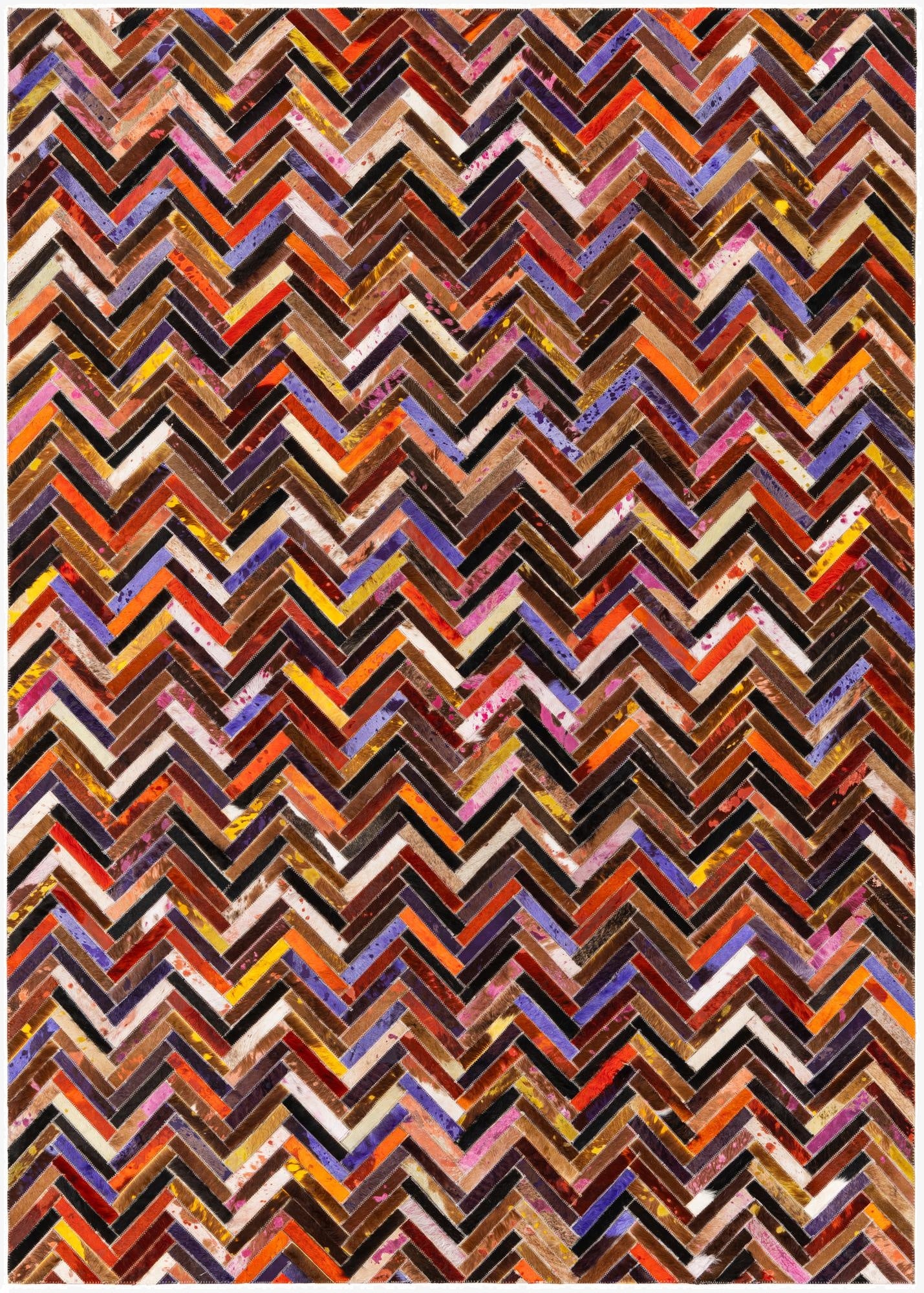 5' 5 x 7' 7 Cowhide Stocks Rug