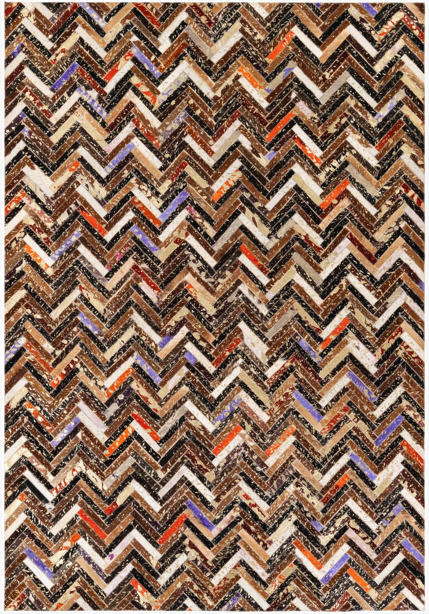 5' x 7' 8 Cowhide Stocks Rug