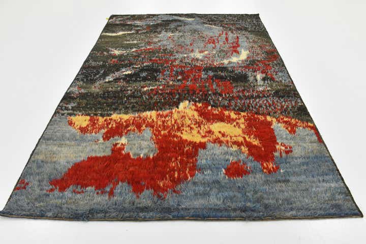 6' 4 x 9' 7 Hand Knotted Darya Wool Rug
