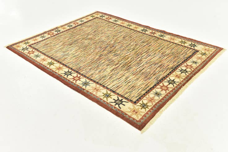 Detail image of 5' 1 x 6' 5 Hand Knotted Darya Oriental Rug
