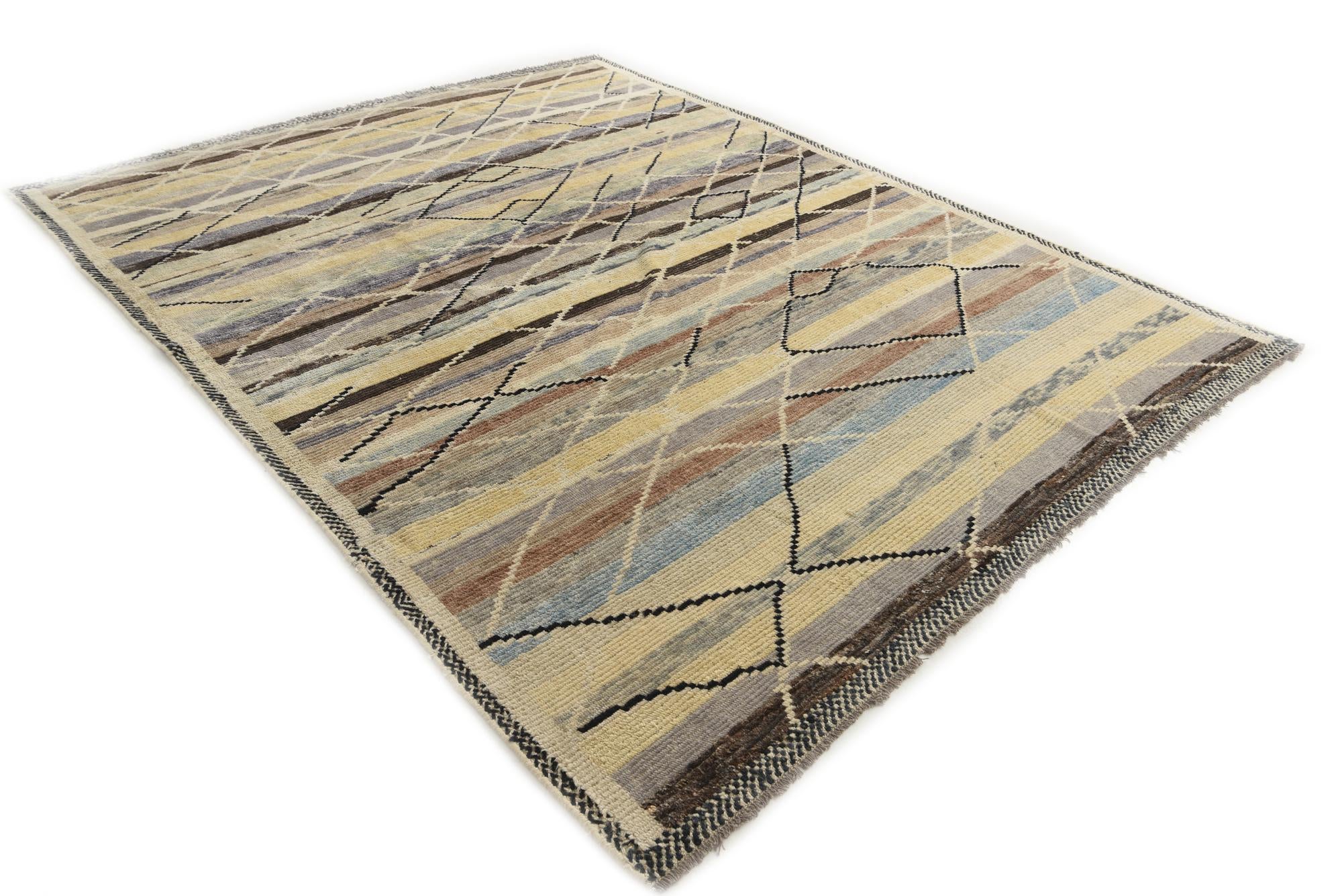 8' x 10' 2 Hand Knotted Darya Wool Rug