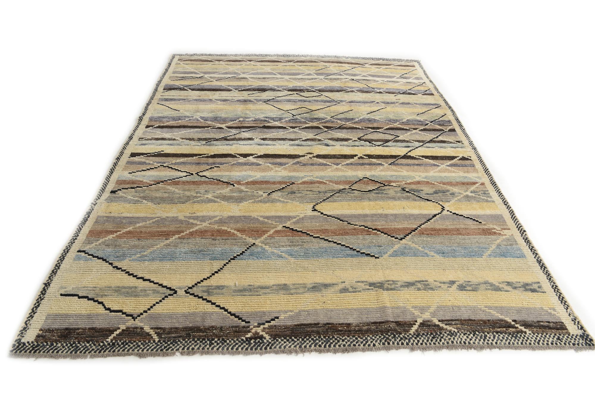 8' x 10' 2 Hand Knotted Darya Wool Rug