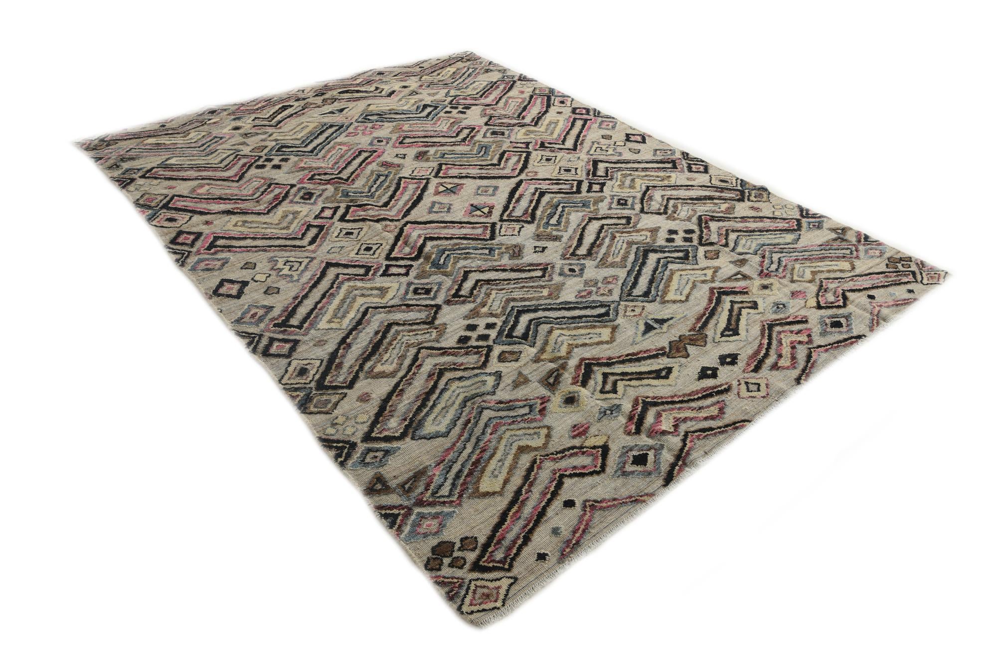 8' x 10' 9 Hand Knotted Darya Wool Rug