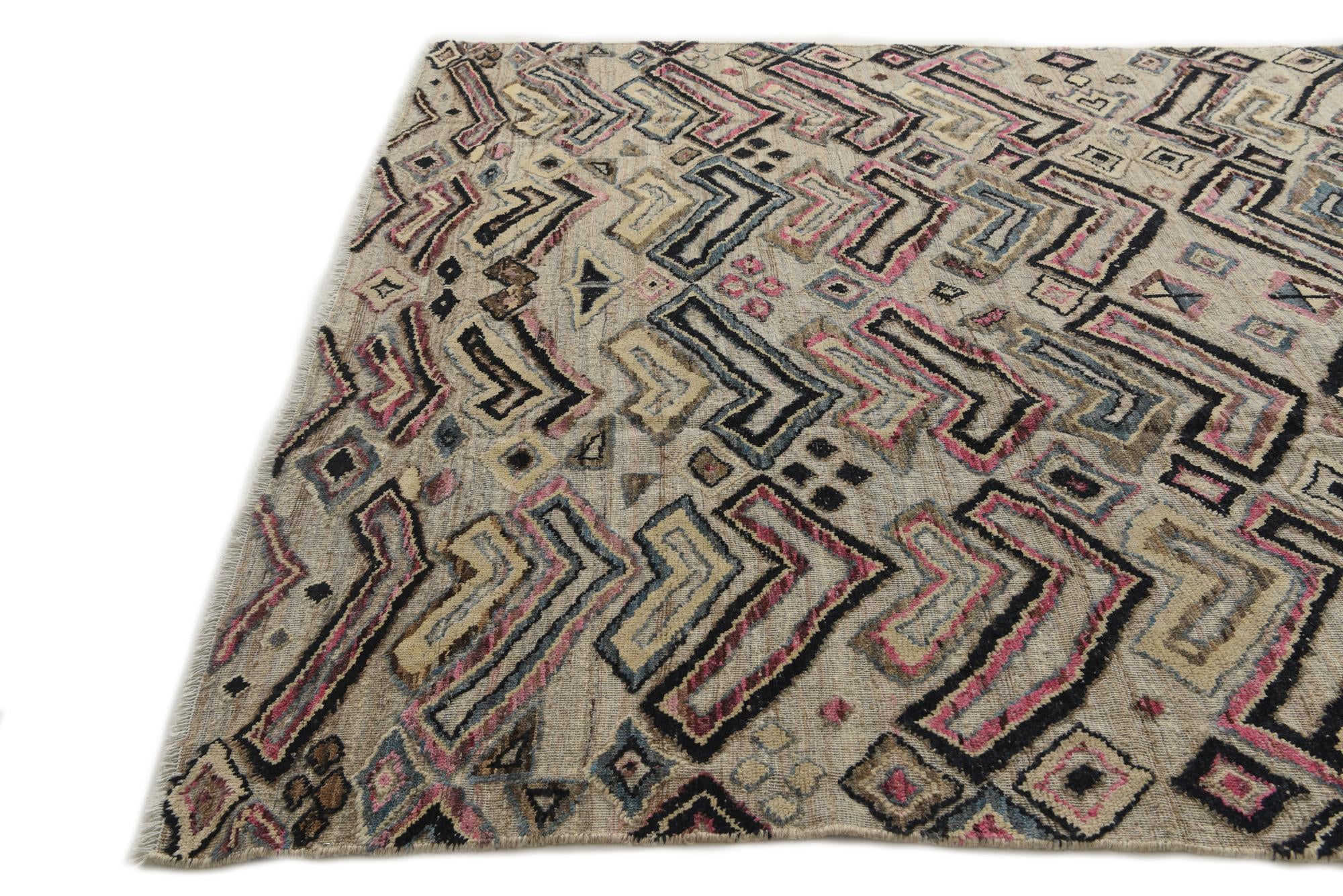 8' x 10' 9 Hand Knotted Darya Wool Rug