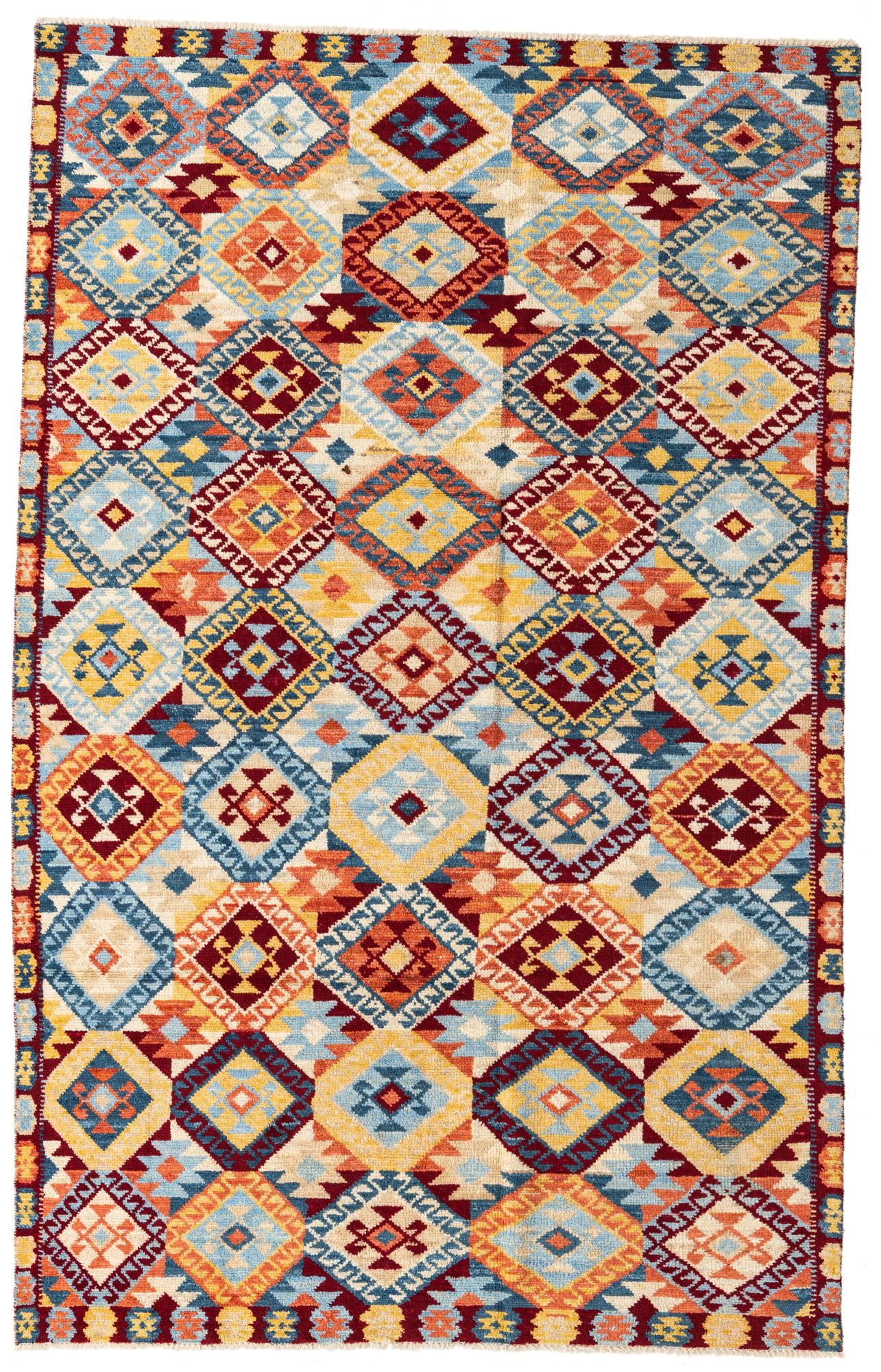 6' 4 x 10' 1 Hand Knotted Darya Wool Rug