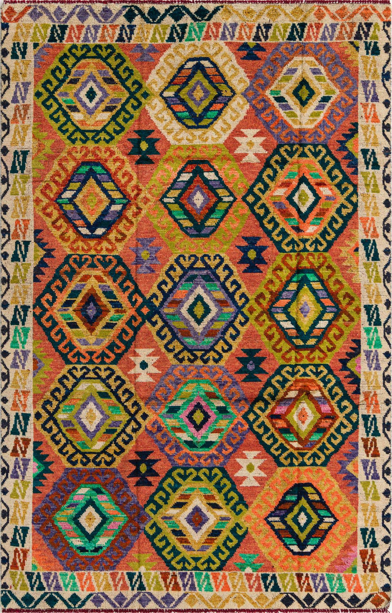 6' 8 x 10' 4 Hand Knotted Darya Wool Rug