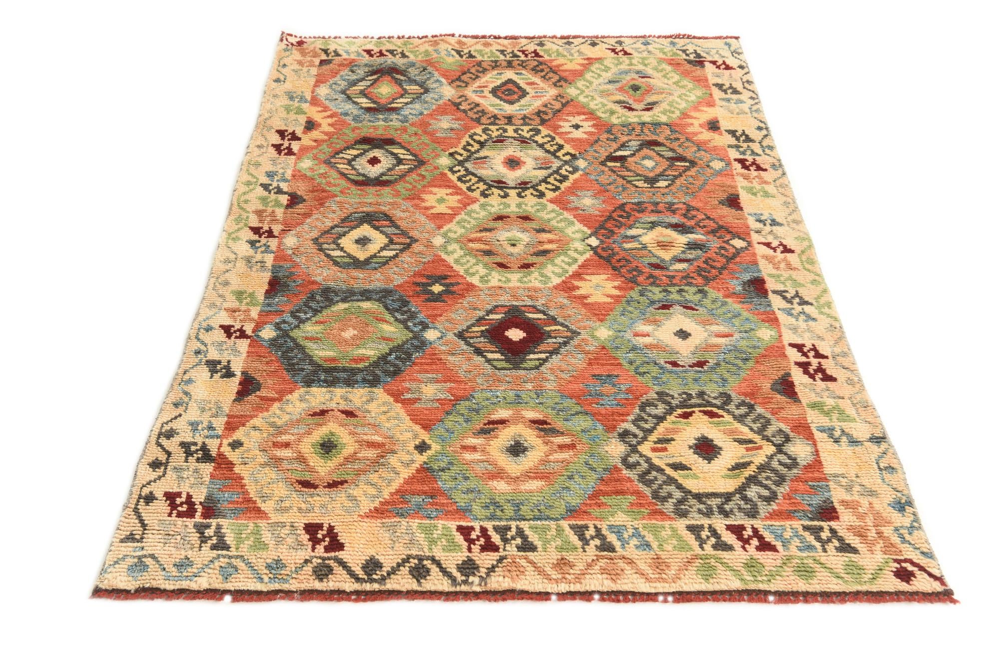 4' 1 x 6' 10 Hand Knotted Darya Wool Rug