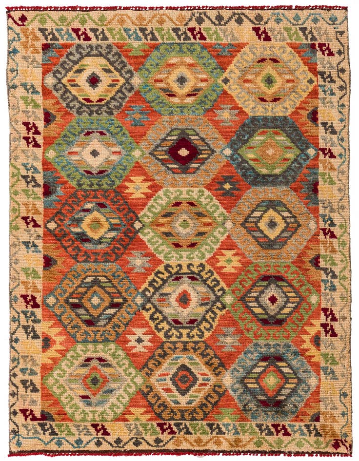 Detail image of 4' 1 x 6' 10 Hand Knotted Darya Wool Rug